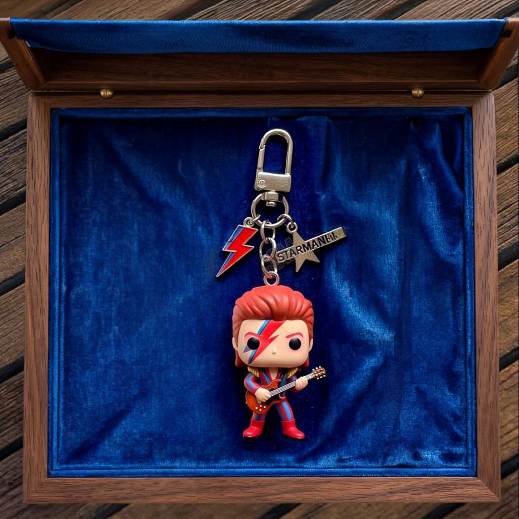 David Bowie Emotional Support Keychain David Bowie Merch Gift For Music Lovers - Merchluma