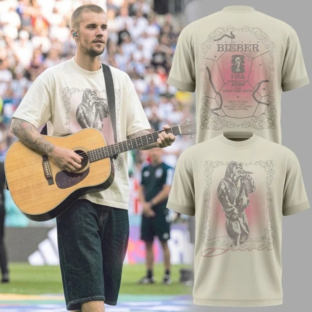 Justin Bieber FIFA World Cup 2026 Halftime Show Shirt Justin Bieber Merch At The Final Concert - Merchluma