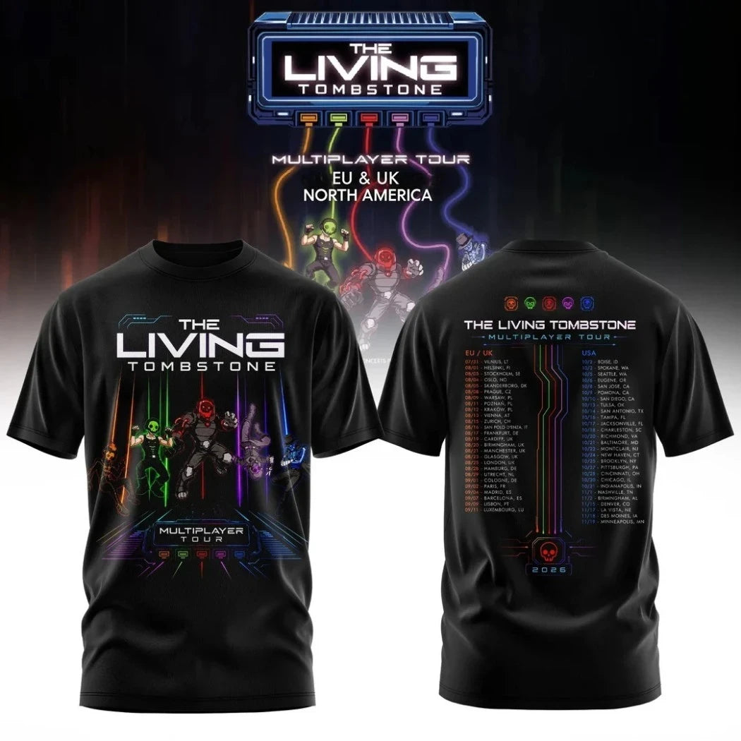 The Living Tombstone Multiplayer Tour Merch 2026 EU UK North America Concert T-Shirt Fan Gifts - Merchluma