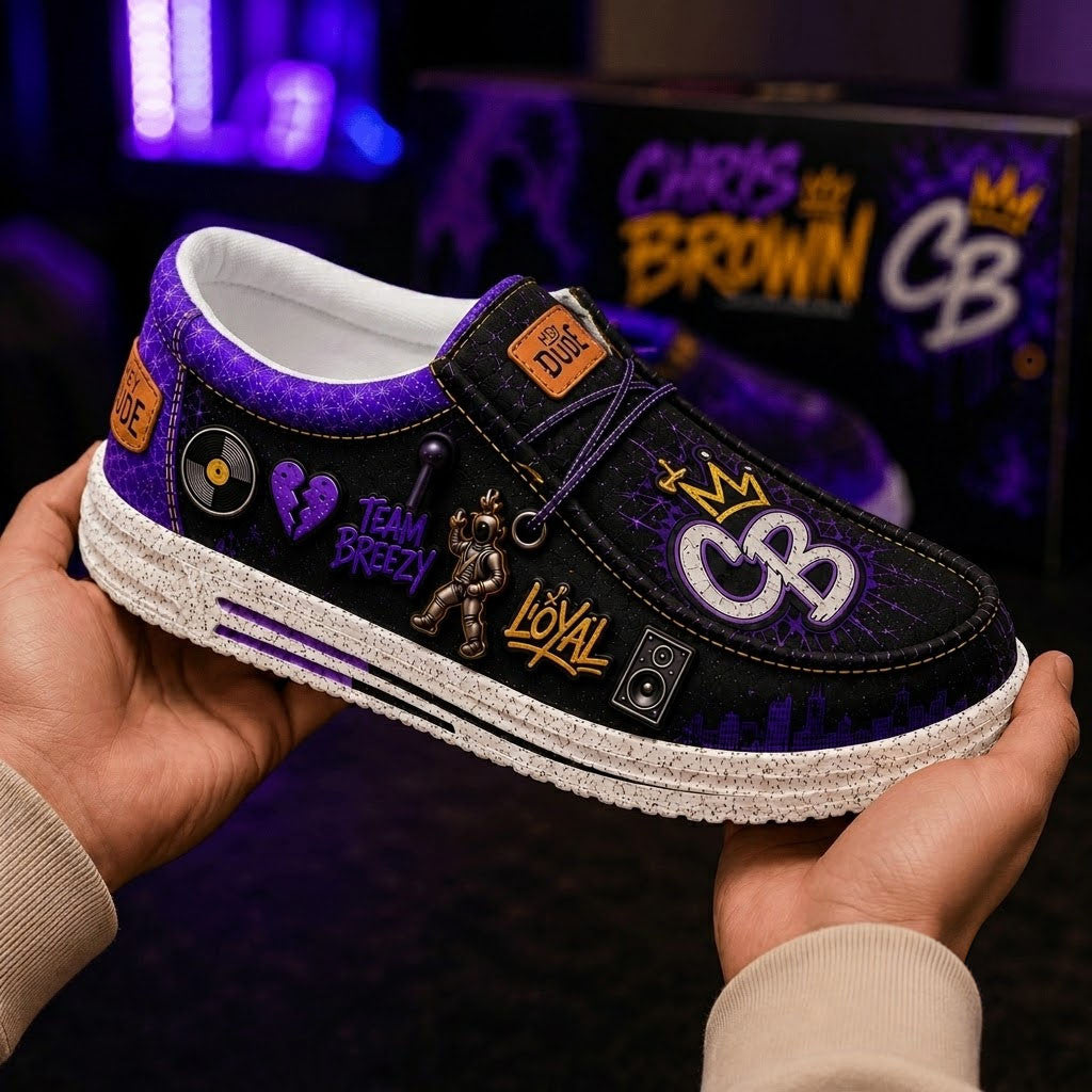 Chris Brown Merch 2026 Team Breezy Loyal Shoes Unique Gifts For Music Lovers - Merchluma