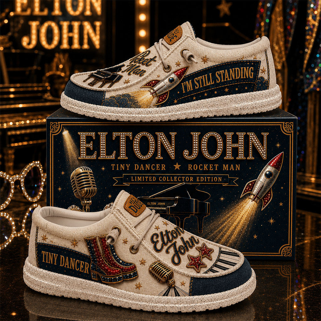 Elton John Tiny Dancer Rocketman Shoes I'm Still Standing Loafers Elton John Merch Fan Present - Merchluma