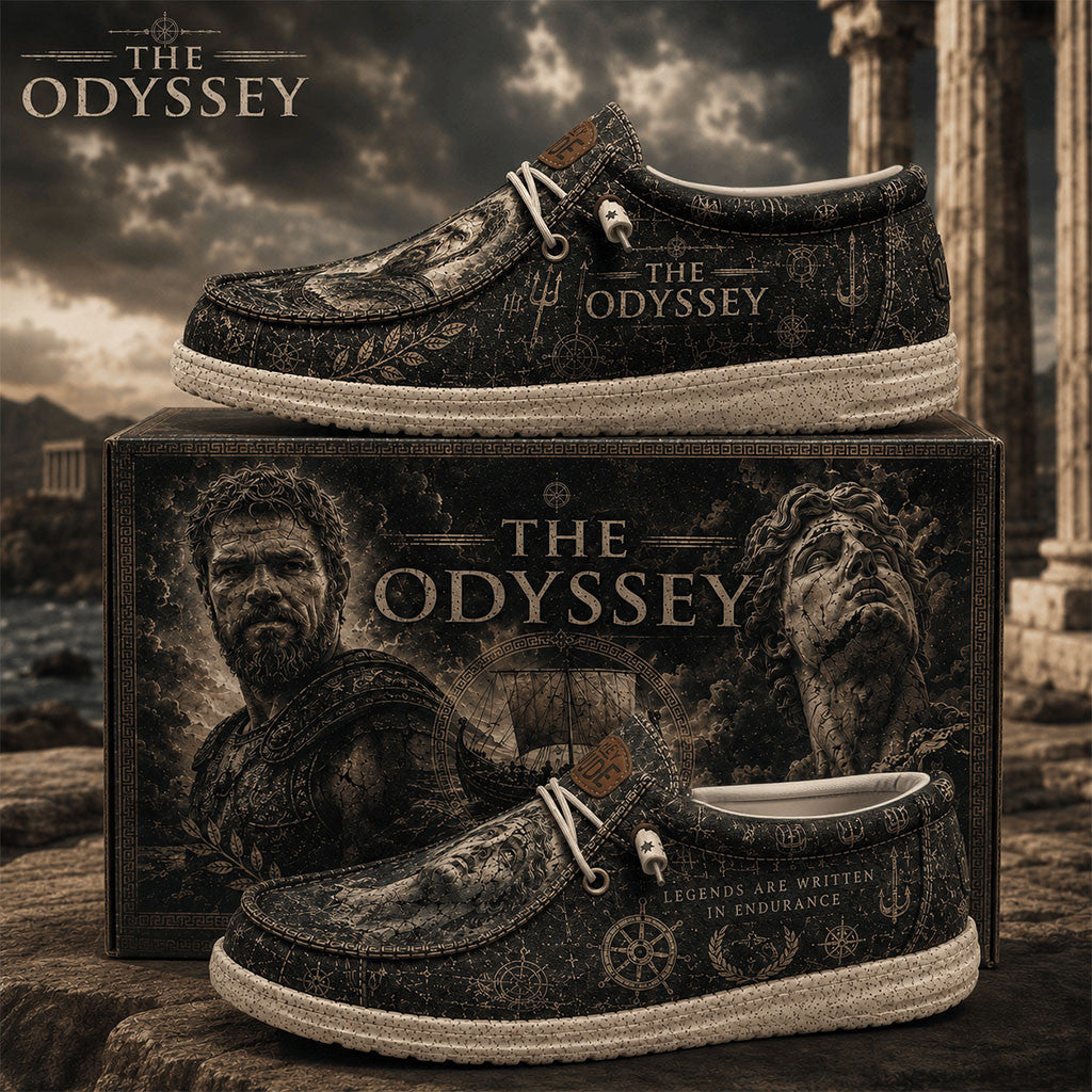 The Odyssey Merch Legends Are Written In Endurance Shoes Gift for Movie Fans - Merchluma