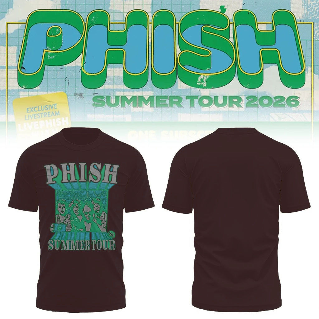 Phish Summer Tour 2026 T-Shirt Band Photo Portrait Shirt Phish Band Merch Gift For Rock Fans - Merchluma