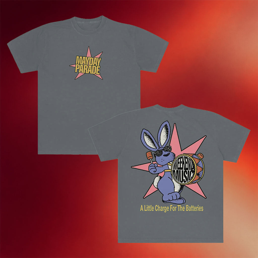 Mayday Parade Merch 2026 Bunny T-Shirt A Little Charge For The Batteries Shirt Band Fan Gifts - Merchluma
