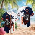 Chicago Bears Grateful Dead Skull Rose Baseball Jersey Chicago Bears Merch Gifts For Him - Merchluma