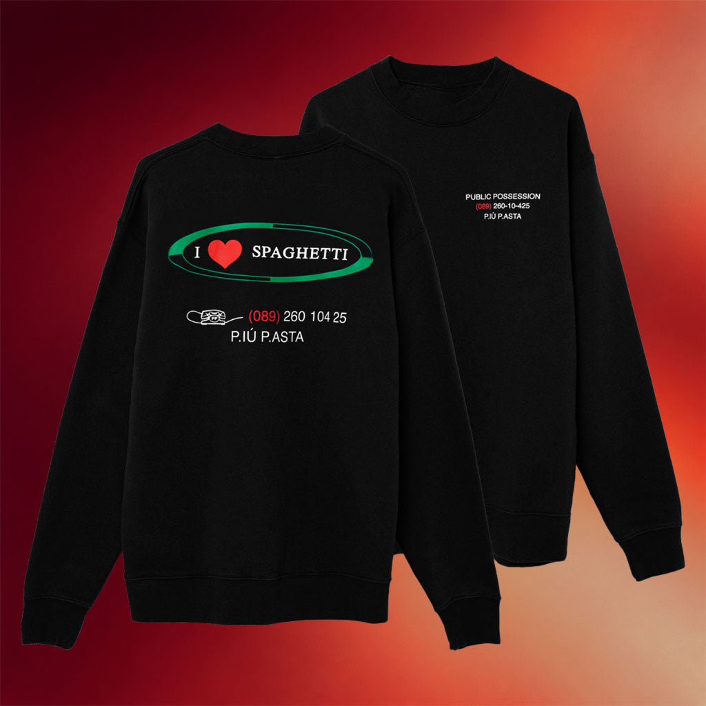 Public Possession Merch 2026 I Love Spaghetti Crewneck Sweatshirt Gift For BFF - Merchluma