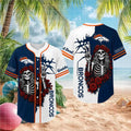 Denver Broncos Grateful Dead Skull Rose Baseball Jersey Denver Broncos Merch Gifts For Son - Merchluma