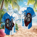 Detroit Lions Grateful Dead Skull Rose Baseball Jersey Detroit Lions Merch Gifts For Son - Merchluma