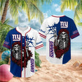 New York Giants Skeleton Grateful Roses Baseball Jersey Giants Merch Gifts For Boyfriend - Merchluma