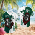 New York Jets Skeleton Grateful Roses Baseball Jersey Jets Merch Gifts For Boyfriend - Merchluma