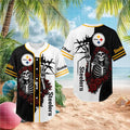 Pittsburgh Steelers Skeleton Grateful Roses Baseball Jersey Steelers Merch Gifts For Father - Merchluma