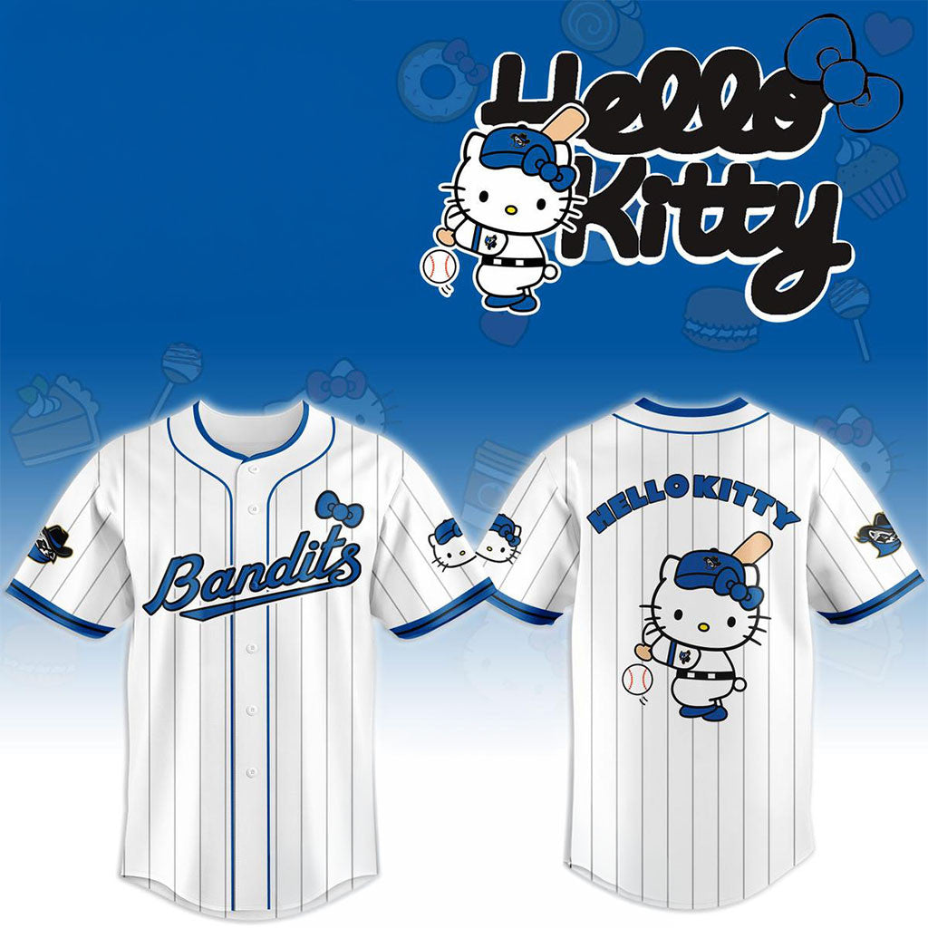 Quad Cities River Bandits X Hello Kitty Classic Striped 2026 Jersey Bandits Merch Gift For Fans - Merchluma
