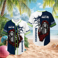 Seattle Seahawks Skeleton Grateful Roses Baseball Jersey Seahawks Merch Gifts For Fan - Merchluma