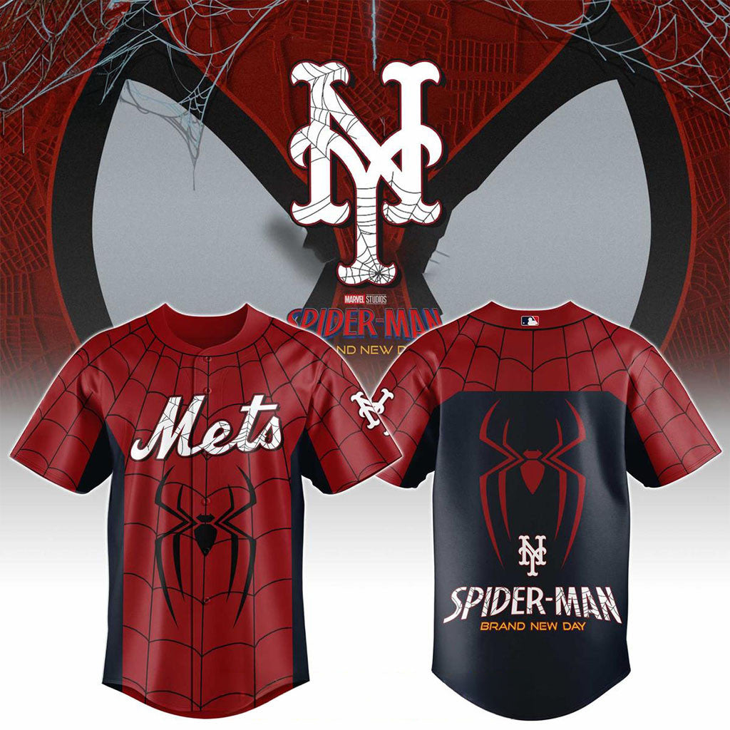 New York Mets X Spider-Man Brand New Day 2026 Theme Game Jersey NY Mets Merch Fan Gifts - Merchluma
