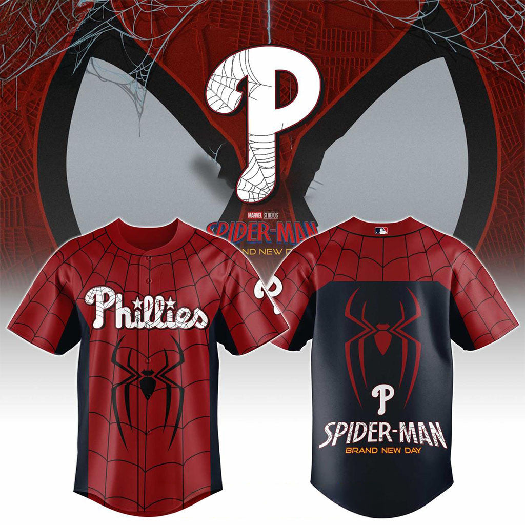 Philadelphia Phillies x Spider-Man Brand New Day 2026 Theme Game Jersey Phillies Merch Gifts - Merchluma