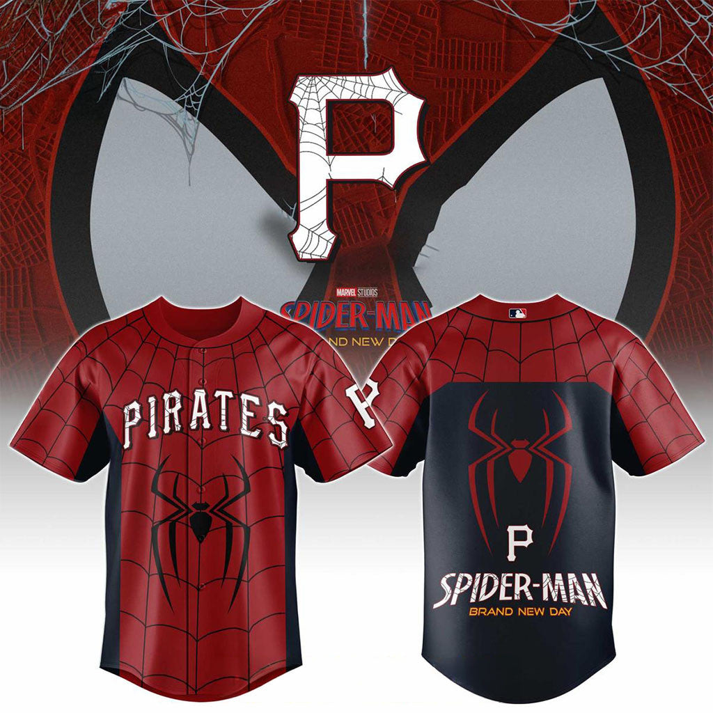 Pittsburgh Pirates x Spider-Man Brand New Day 2026 Theme Game Jersey Pirates Merch Fan Gifts - Merchluma