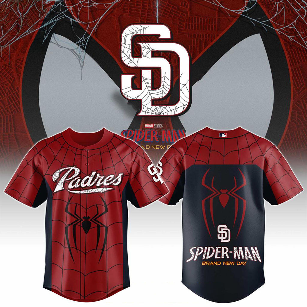 San Diego Padres X Spider-Man Brand New Day 2026 Theme Game Jersey SD Padres Merch Fan Gifts - Merchluma