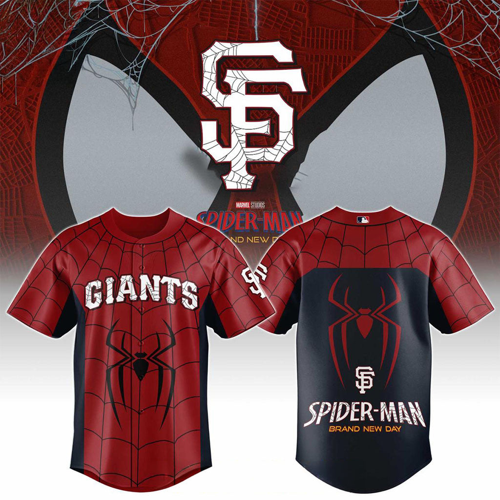 San Francisco Giants X Spider-Man Brand New Day 2026 Theme Game Jersey SF Giants Merch Gifts - Merchluma