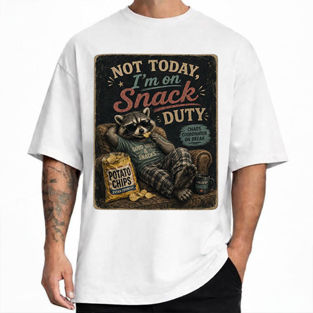 Not Today I'm On Snack Duty Raccoon T-Shirt Snack Time Shirt Gift For Brothers - Merchluma