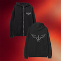 Ive Merch 2026 Black Winged Crest Zip Hoodie Ive World Tour Merch Show What I Am Kpop Gear - Merchluma