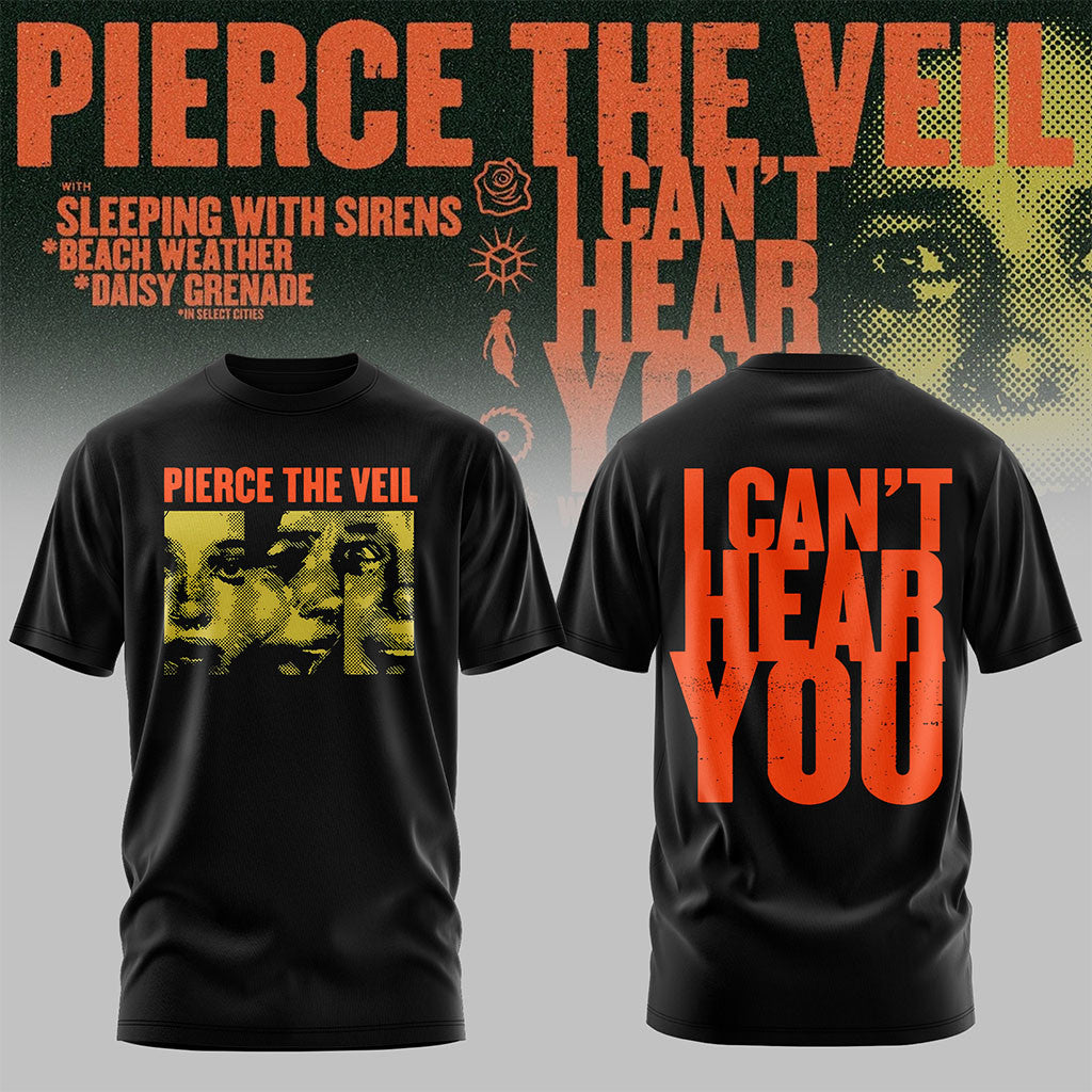Pierce The Veil I Can't Hear You World Tour Australia 2026 Shirt Pierce The Veil Merch Black - Merchluma