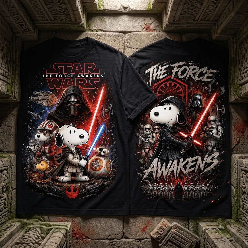 Snoopy Jedi x Kylo Ren Star Wars The Force Awakens T-Shirt Snoopy Merch Gifts For Son - Merchluma