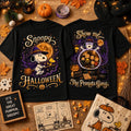 The Peanuts Gang Snoopy Halloween Black T-Shirt Funny Cute Snoopy Shirt Halloween Gifts - Merchluma