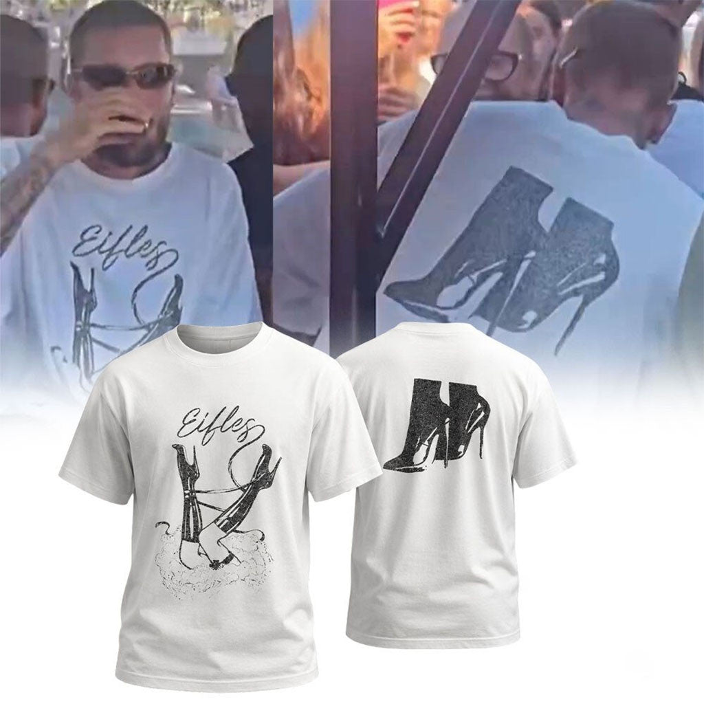 Justin Bieber In Panarea Eifles Heels Shirt Justin Bieber Merch Best Gifts For Friends - Merchluma