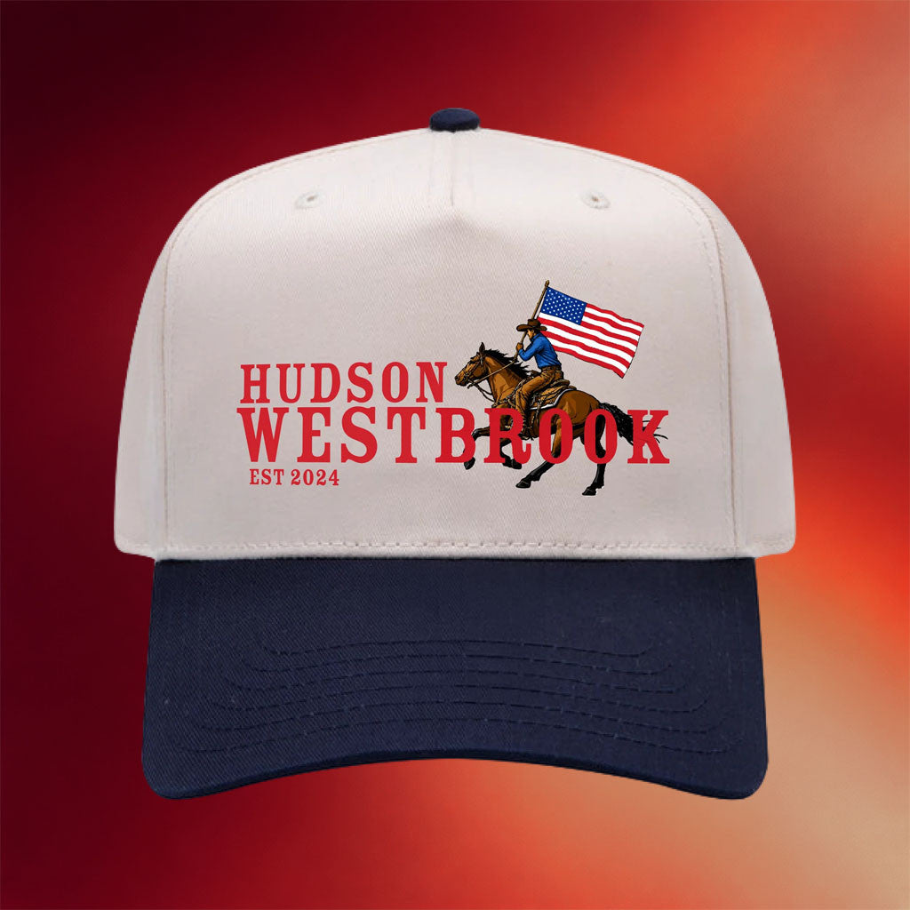 Hudson Westbrook Merch 2026 American Rider Hat Two-Tone Cap Gift For Country Music Fans - Merchluma