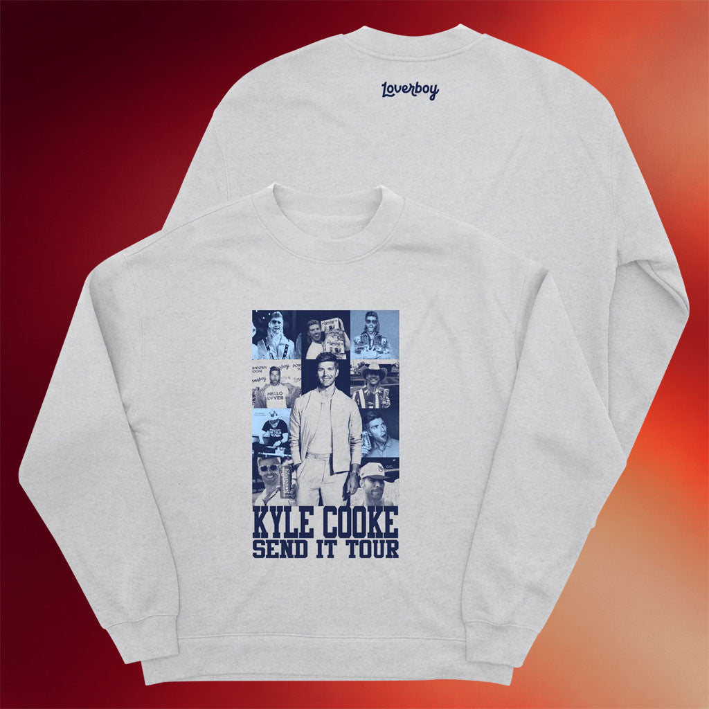 Loverboy Merch 2026 Kyle Cooke Send It Tour Crewneck Sweatshirt Present For Fans - Merchluma