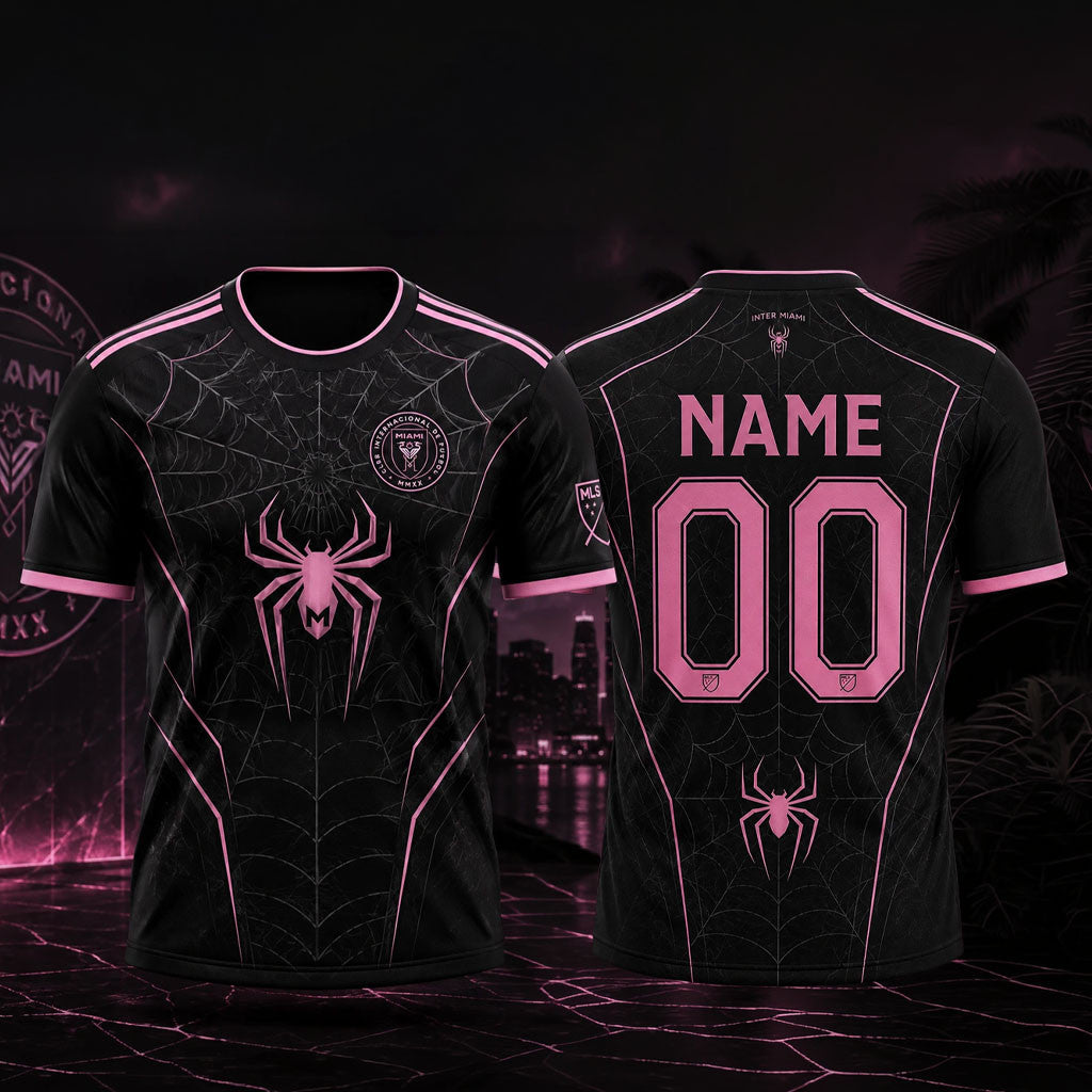 Personalized Inter Miami Spider-Man Web Pattern Soccer Jersey Inter Miami Merch Gift For Fans - Merchluma