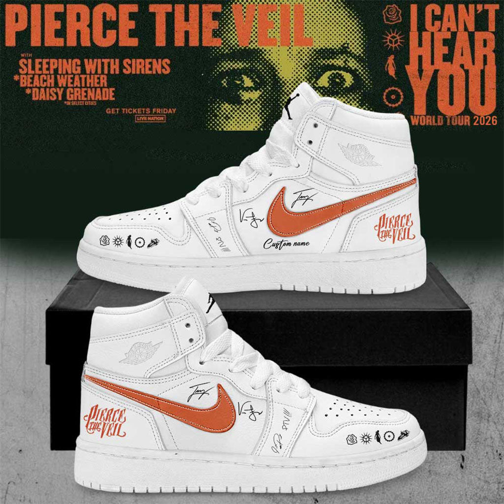 Custom Pierce The Veil Merch I Can't Hear You World Tour 2026 Signature Shoes Brother Gifts - Merchluma