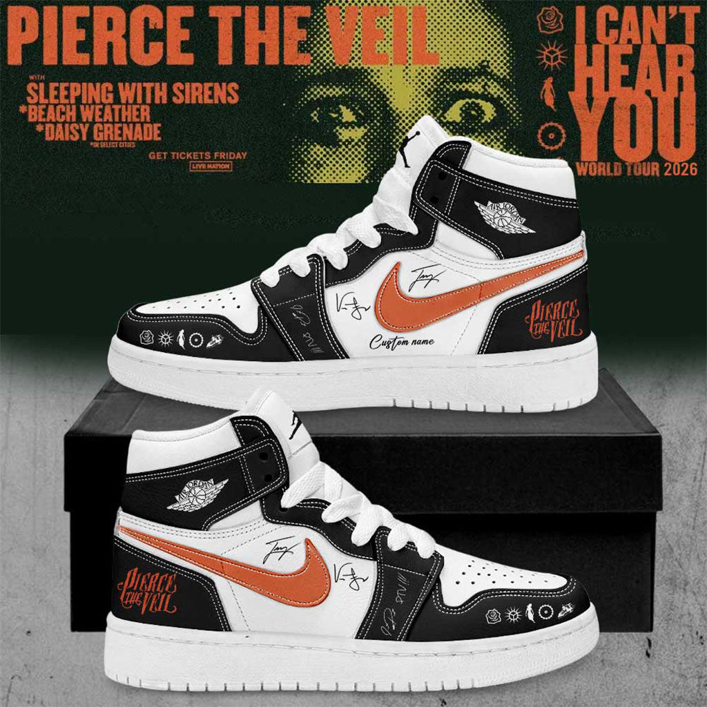 Custom Pierce The Veil Merch I Can't Hear You World Tour 2026 Signature Shoes Fan Gifts - Merchluma