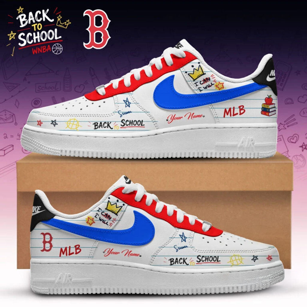 Personalized Boston Red Sox X Back To School Shoes Sneakers Red Sox Merch Gift For Son - Merchluma