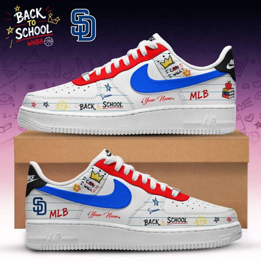 Personalized San Diego Padres X Back To School Shoes Sneakers Padres Merch Teacher Gifts - Merchluma