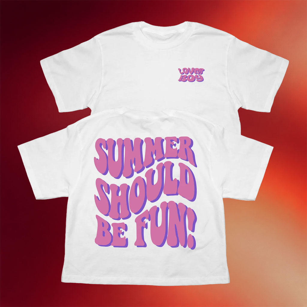 Loverboy Merch 2026 Summer Should Be Fun Crop Tee Birthday Ideas For Her - Merchluma