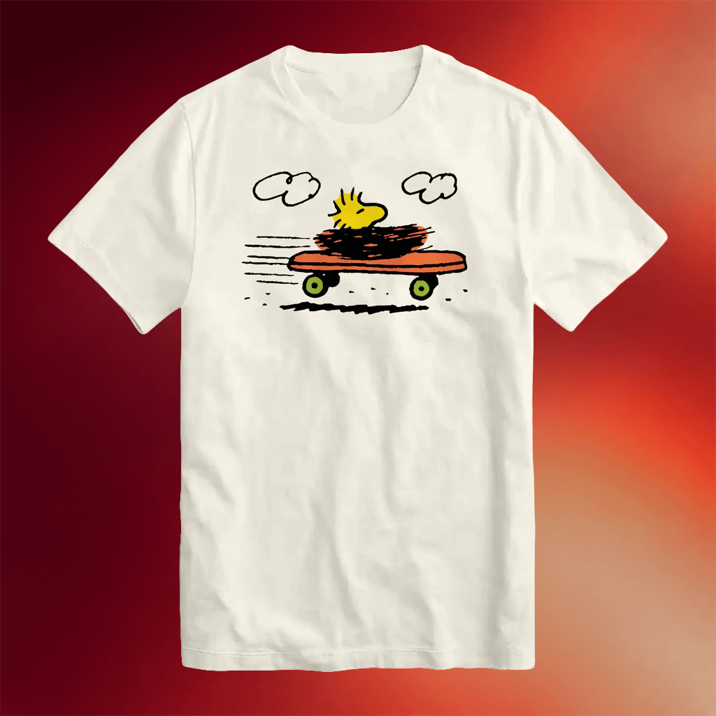 Super7 Merch 2026 Peanuts Woodstock Skateboard T-Shirt Birthday Ideas For Son - Merchluma