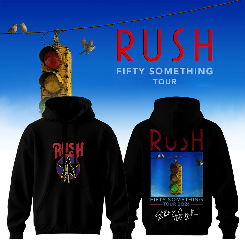RUSH Fifty Something Tour 2026 Signed Hoodie RUSH Merch Black Gifts For Rock Fan - Merchluma