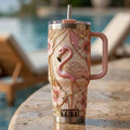 Flamingo Floral Tumbler Pink Gifts For Flamingo Lovers - Merchluma