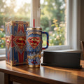 Superman Champion Tumbler Man Of Steel Merch Gift Ideas For Husband - Merchluma
