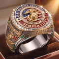 US Marine Corps Semper Fidelis Veteran Ring Proud USMC Merch Gifts For Marine Veterans - Merchluma