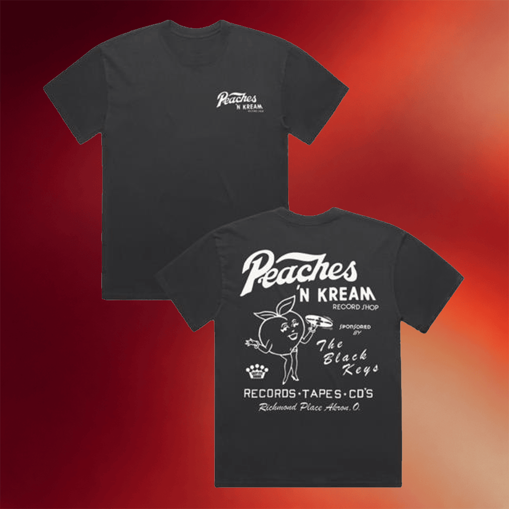 The Black Keys Merch 2026 Peach Record T-Shirt Presents For Rock Music Lovers - Merchluma