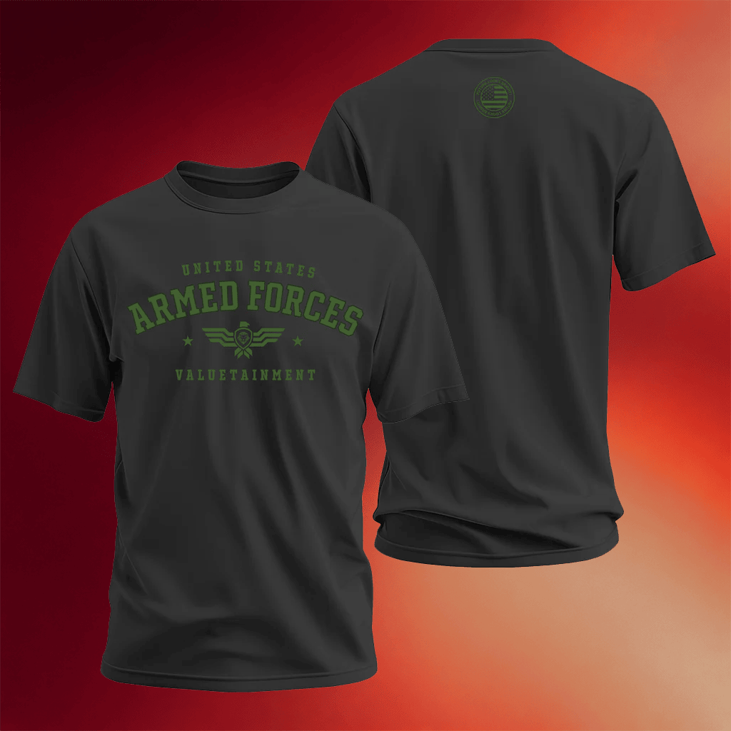Valuetainment Merch 2026 Future Looks Bright Armed Forces T-Shirt Gifts Idea For Dad - Merchluma
