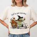 Halloween Frog Riding Scooter Off To Get Spooky T-Shirt Season Fall Gifts For Friends - Merchluma