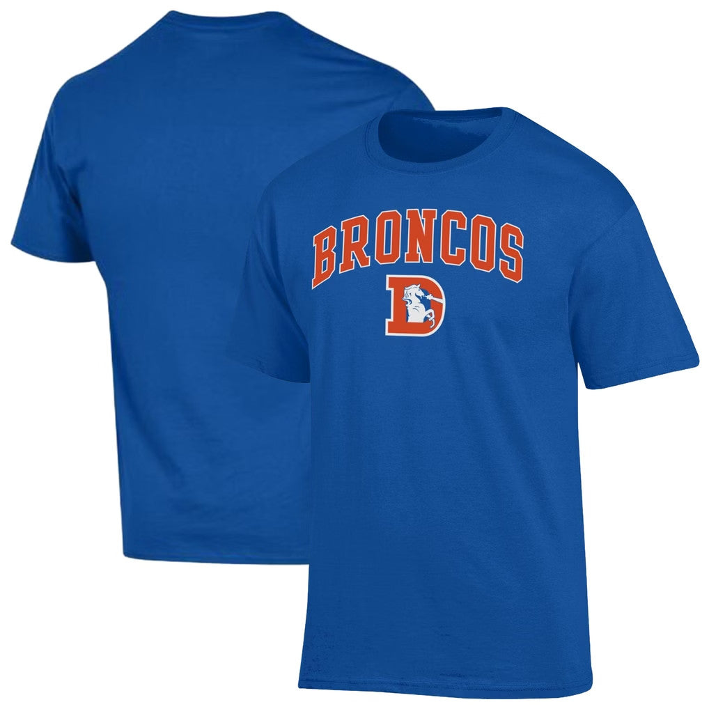 Denver Broncos Merch 2026 Denver Broncos Arch Over Logo T-Shirt Gifts For Brothers - Merchluma