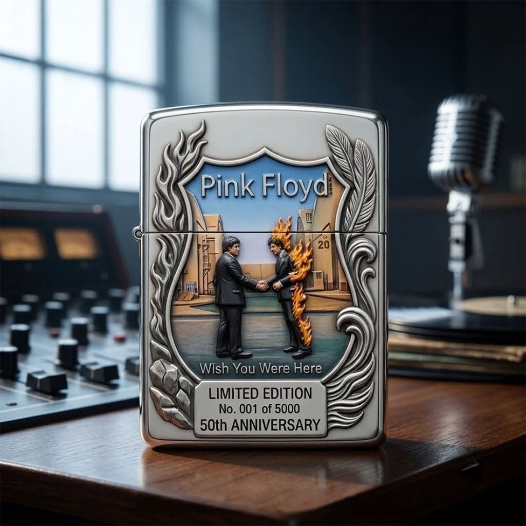 Pink Floyd Wish You Were Here 50th Anniversary Lighter Case Pink Floyd Merch Dad Gifts - Merchluma