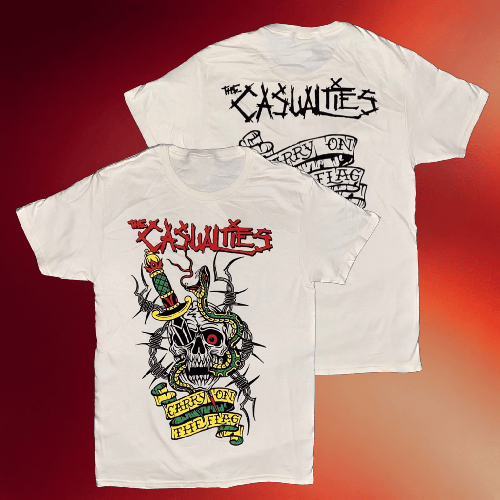 The Casualties Merch Carry On The Flag T-Shirt Gift Ideas For Rock Music Lovers - Merchluma