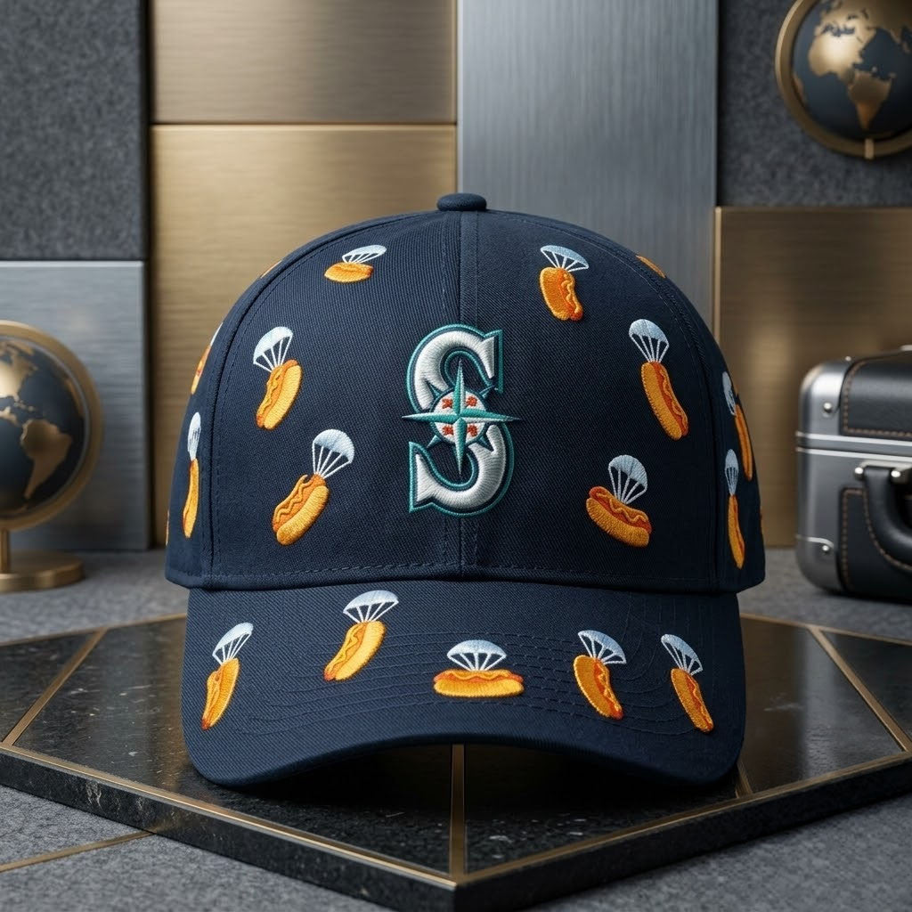 Seattle Mariners Hot Dog from Heaven Night Hat Embroidered Mariners Merch Gifts For Fan - Merchluma