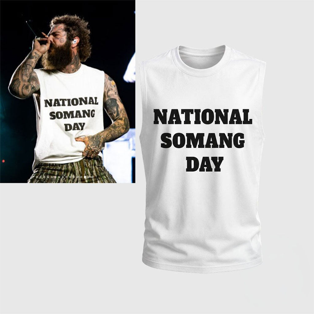 Post Malone National Somang Day Muscle Tank Post Malone Merch Gifts For Brother - Merchluma