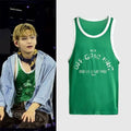 V BTS Contrast Vintage Tank Top Green V BTS Merch Best Gifts For Kpop Fan - Merchluma